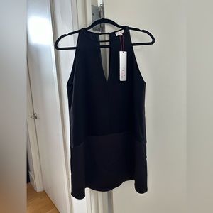 Parker Black Halter Deep V-Neck Dress, Size XS, NWT!